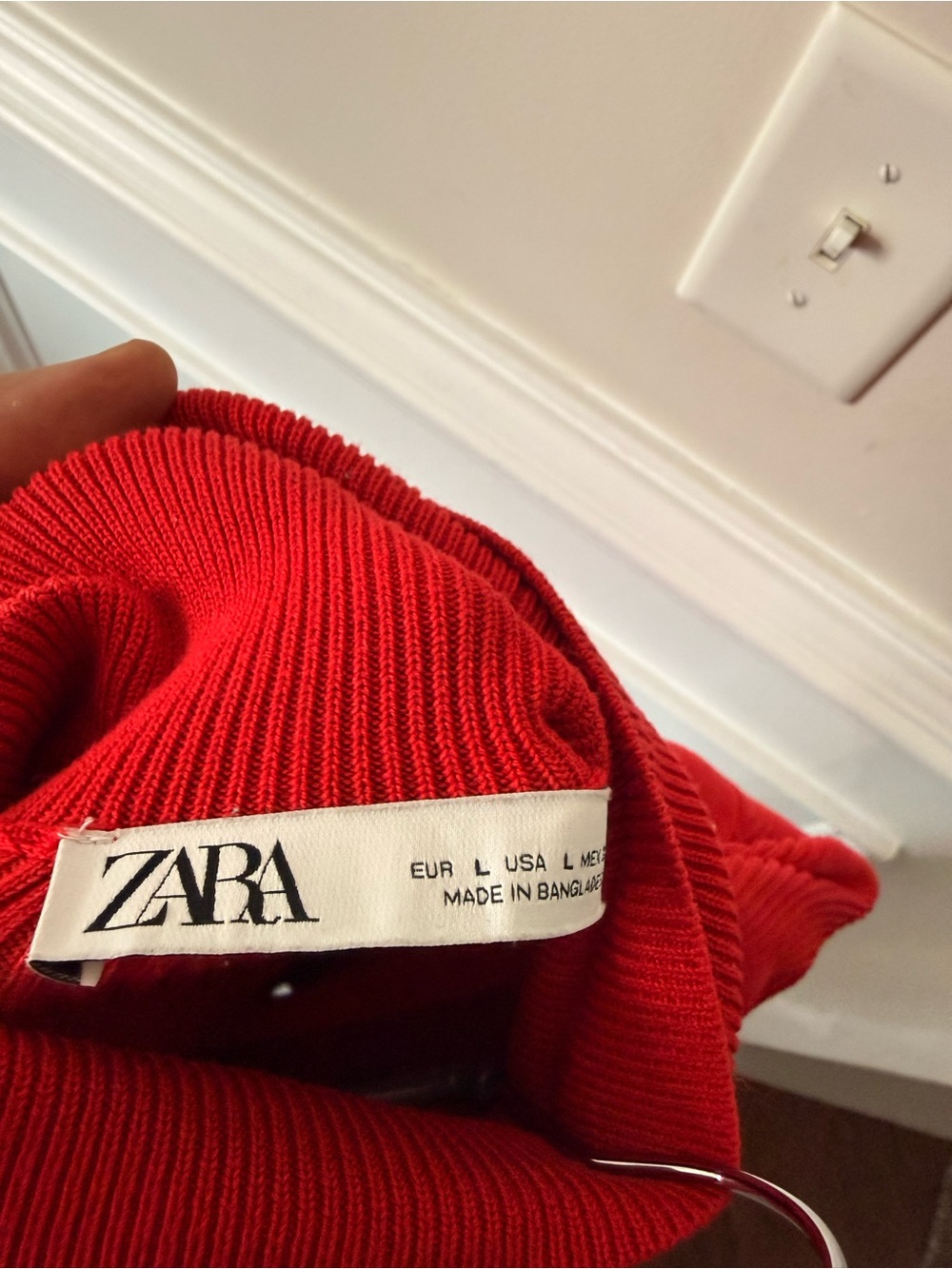 Zara Red Ribbed Turtleneck Long-Sleeve Dress - Picture 2 of 3